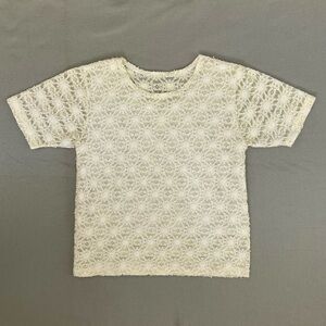 Vintage Cream flower lace short-sleeve top